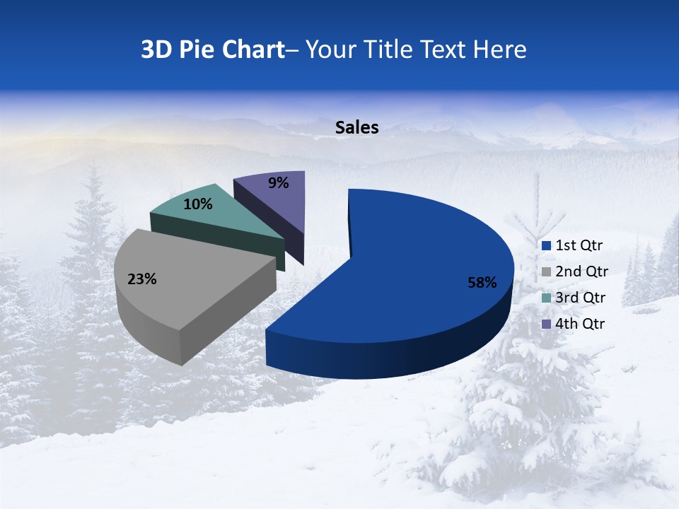 A Snowy Mountain Landscape With Pine Trees In The Foreground PowerPoint Template