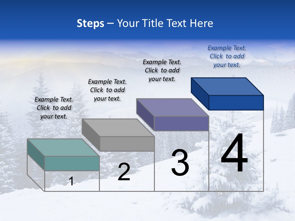 A Snowy Mountain Landscape With Pine Trees In The Foreground PowerPoint Template