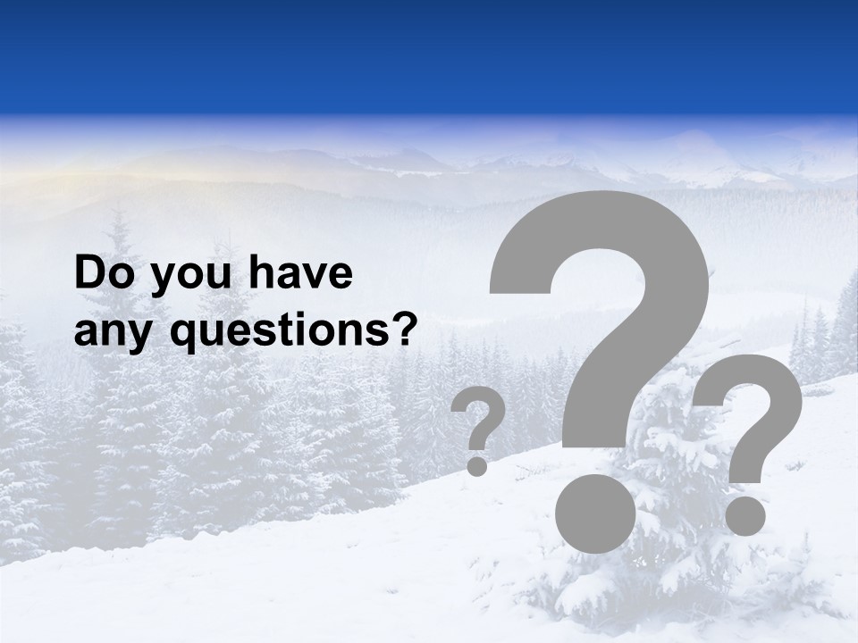 A Snowy Mountain Landscape With Pine Trees In The Foreground PowerPoint Template