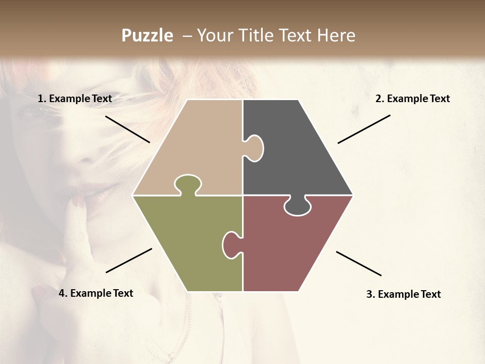 A Woman With Blonde Hair Is Posing For A Picture PowerPoint Template