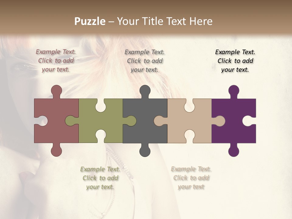 A Woman With Blonde Hair Is Posing For A Picture PowerPoint Template