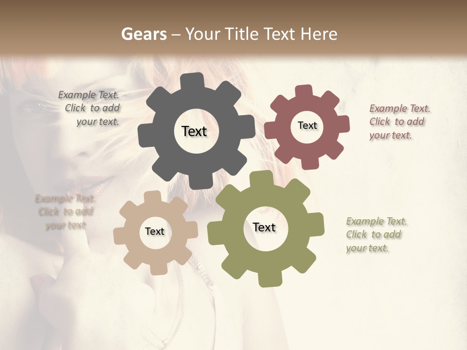 A Woman With Blonde Hair Is Posing For A Picture PowerPoint Template