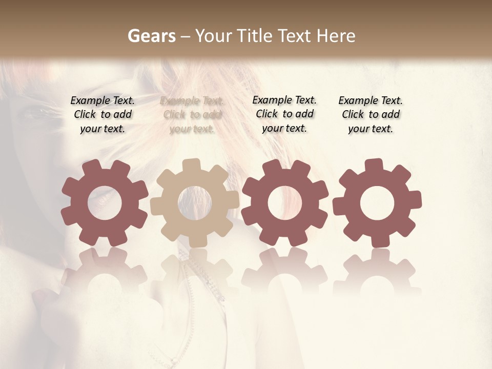 A Woman With Blonde Hair Is Posing For A Picture PowerPoint Template