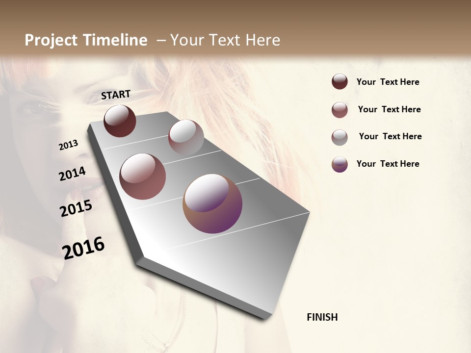 A Woman With Blonde Hair Is Posing For A Picture PowerPoint Template