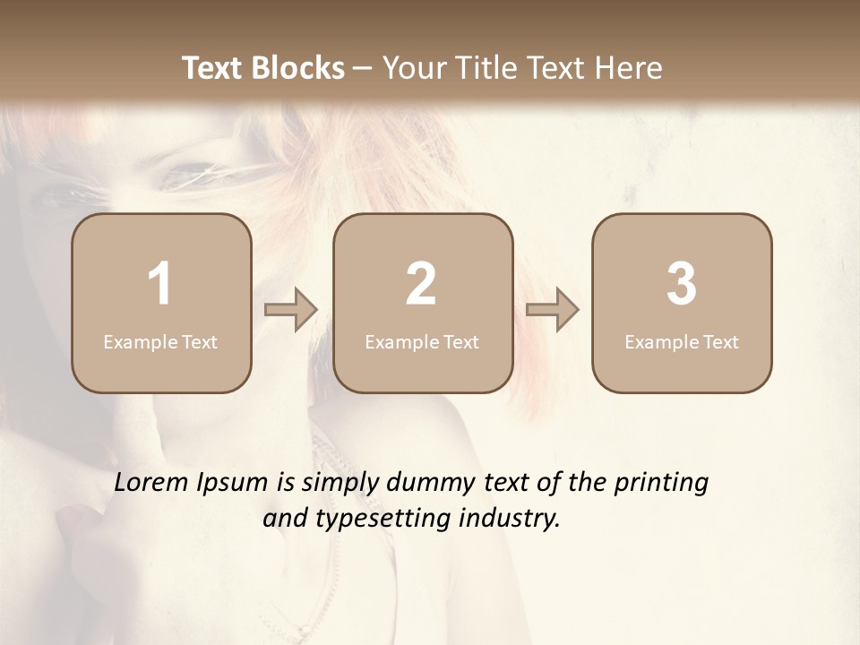 A Woman With Blonde Hair Is Posing For A Picture PowerPoint Template