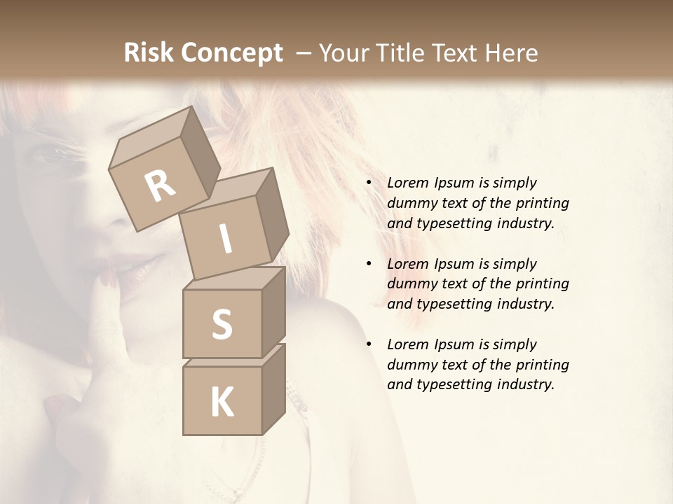 A Woman With Blonde Hair Is Posing For A Picture PowerPoint Template