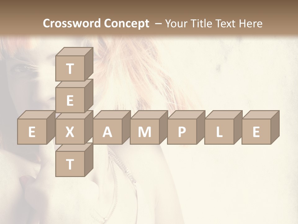 A Woman With Blonde Hair Is Posing For A Picture PowerPoint Template