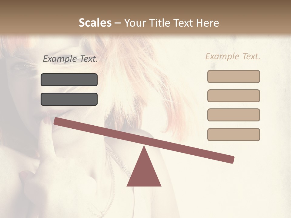 A Woman With Blonde Hair Is Posing For A Picture PowerPoint Template