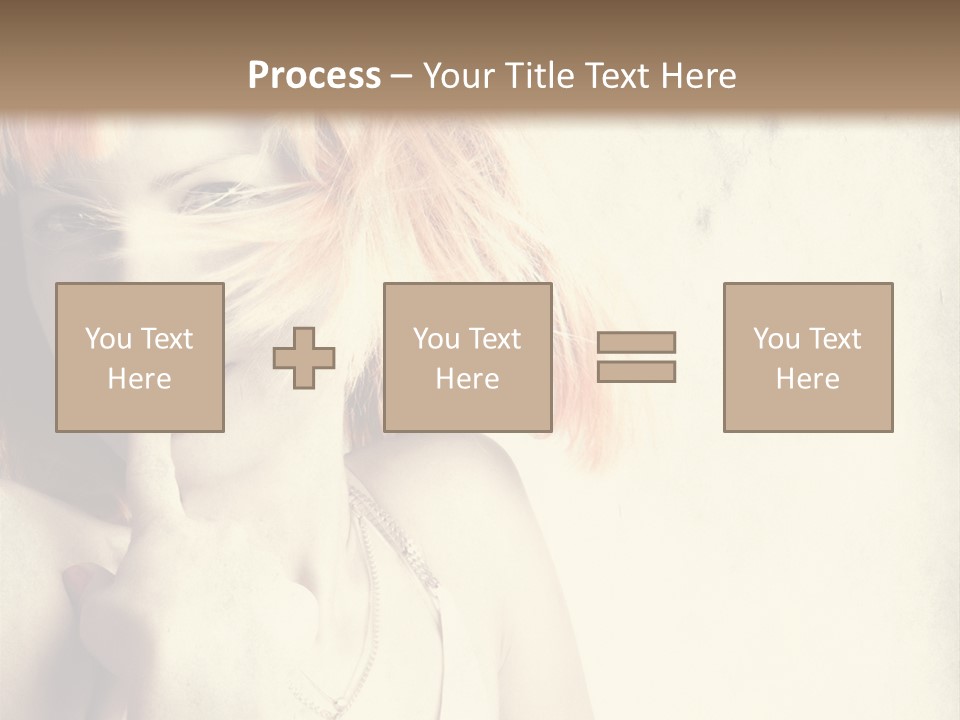 A Woman With Blonde Hair Is Posing For A Picture PowerPoint Template