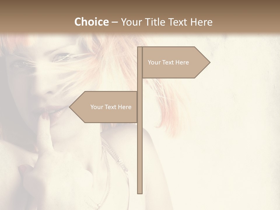 A Woman With Blonde Hair Is Posing For A Picture PowerPoint Template