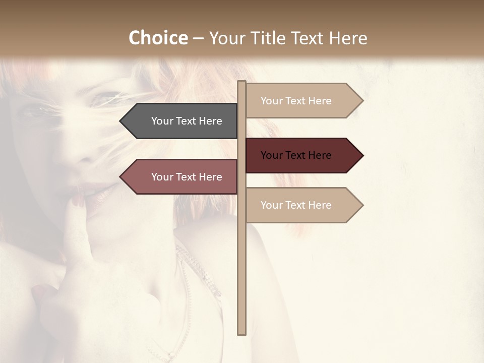 A Woman With Blonde Hair Is Posing For A Picture PowerPoint Template