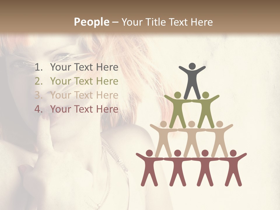 A Woman With Blonde Hair Is Posing For A Picture PowerPoint Template