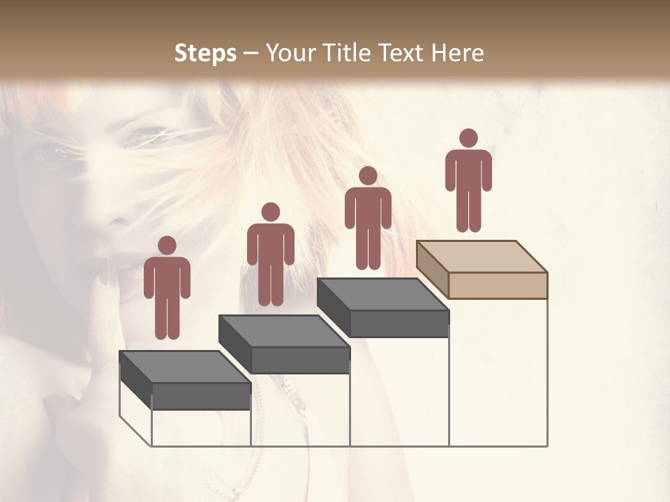 A Woman With Blonde Hair Is Posing For A Picture PowerPoint Template