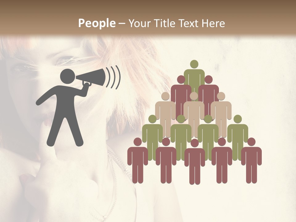 A Woman With Blonde Hair Is Posing For A Picture PowerPoint Template