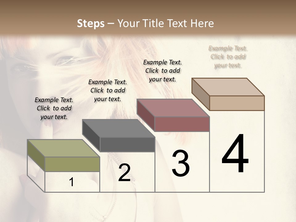 A Woman With Blonde Hair Is Posing For A Picture PowerPoint Template