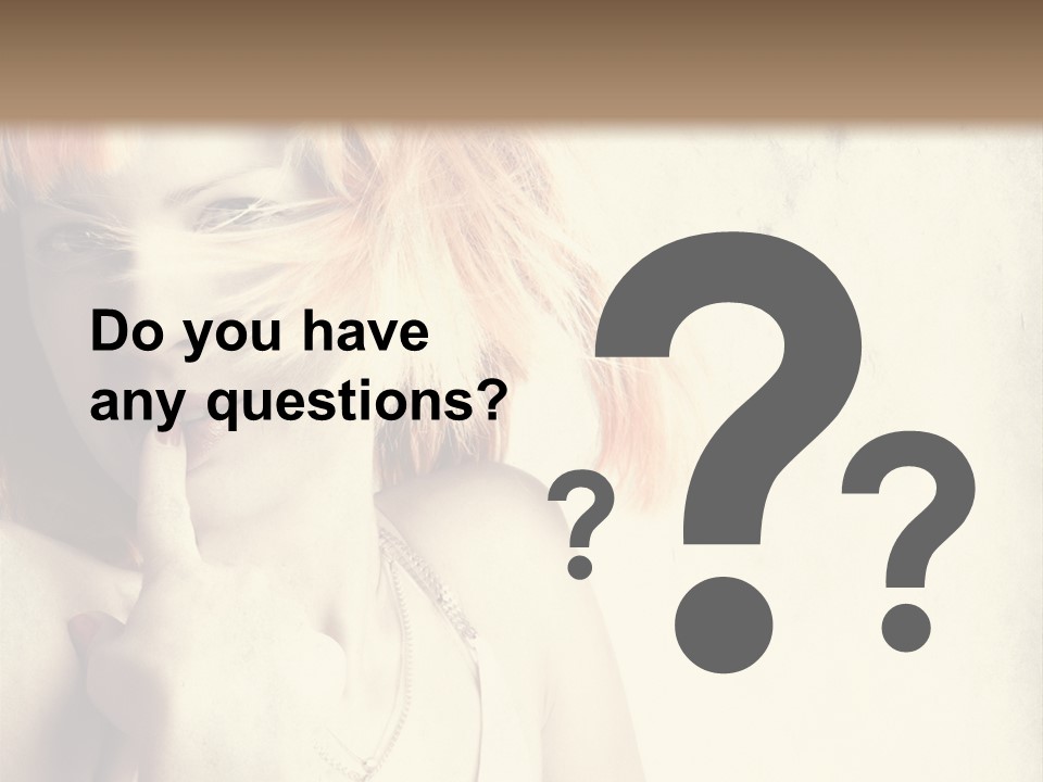 A Woman With Blonde Hair Is Posing For A Picture PowerPoint Template