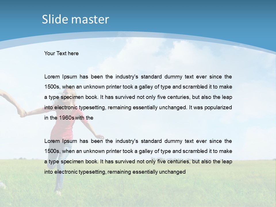 A Man And A Woman Holding Hands In A Field PowerPoint Template