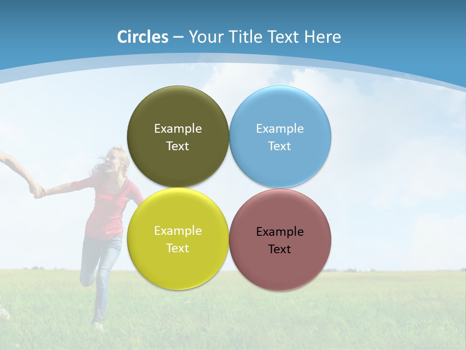 A Man And A Woman Holding Hands In A Field PowerPoint Template