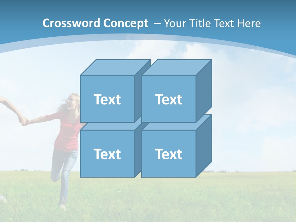 A Man And A Woman Holding Hands In A Field PowerPoint Template