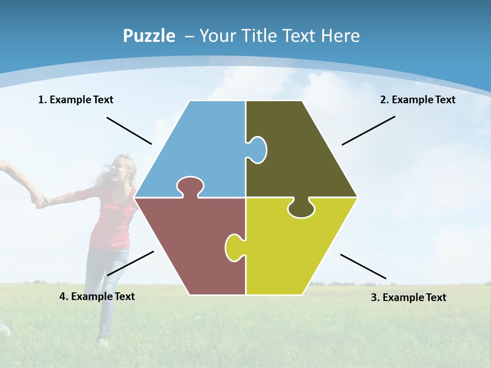 A Man And A Woman Holding Hands In A Field PowerPoint Template