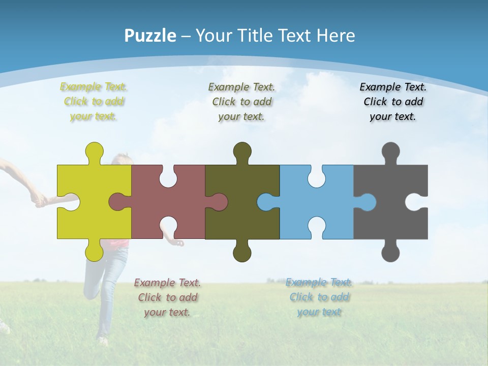 A Man And A Woman Holding Hands In A Field PowerPoint Template