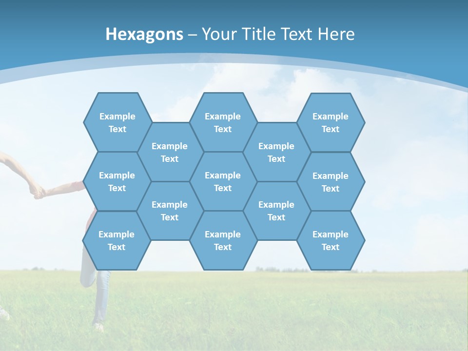 A Man And A Woman Holding Hands In A Field PowerPoint Template