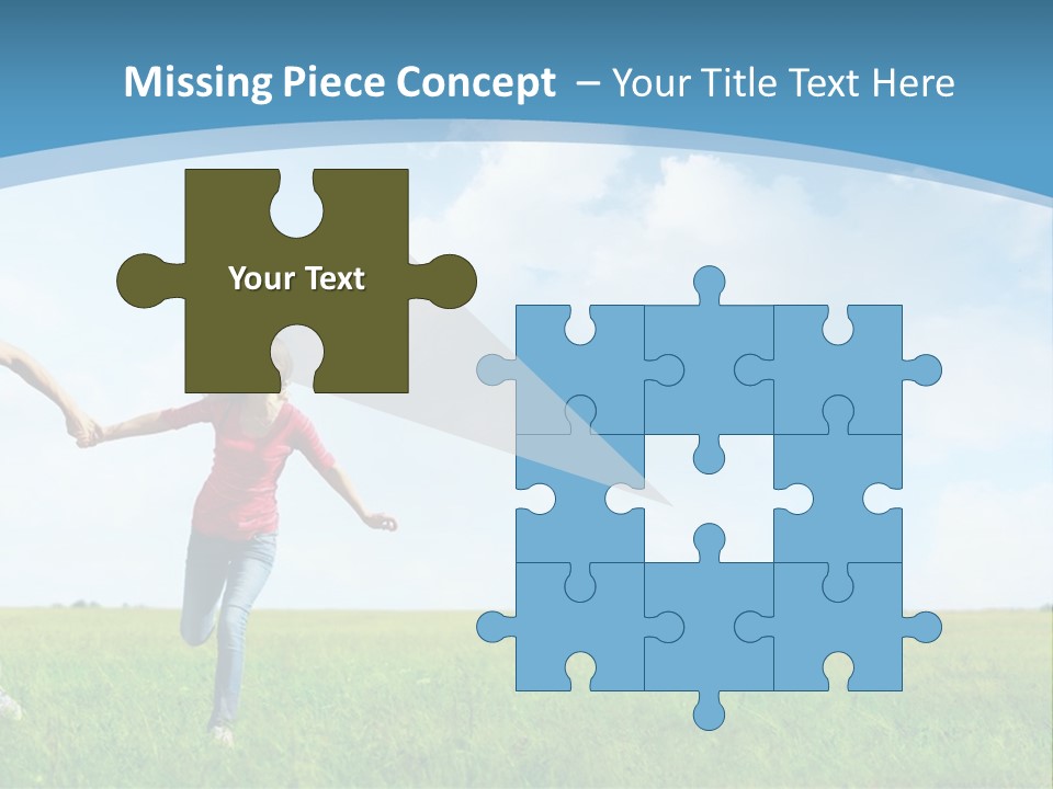 A Man And A Woman Holding Hands In A Field PowerPoint Template