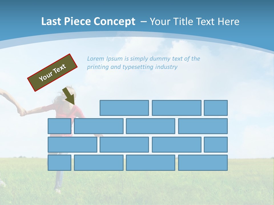 A Man And A Woman Holding Hands In A Field PowerPoint Template