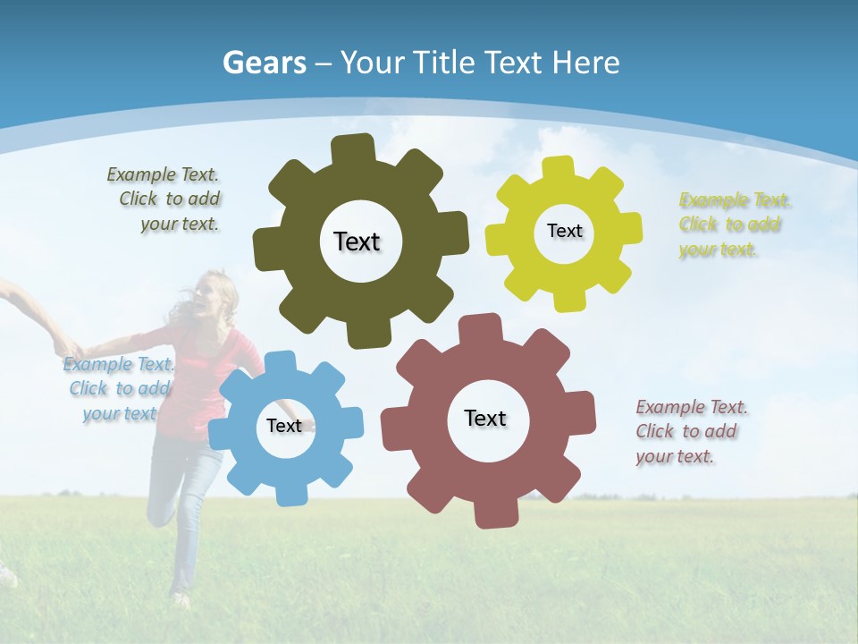 A Man And A Woman Holding Hands In A Field PowerPoint Template