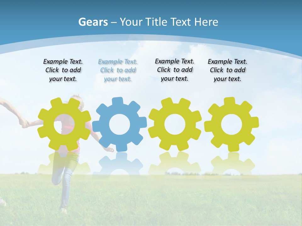 A Man And A Woman Holding Hands In A Field PowerPoint Template