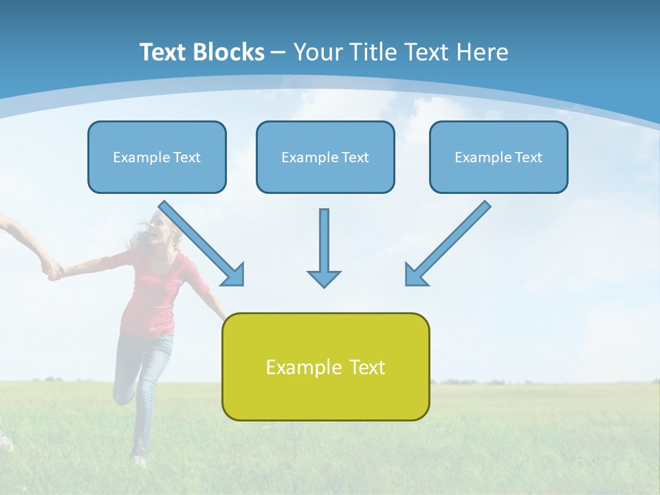 A Man And A Woman Holding Hands In A Field PowerPoint Template