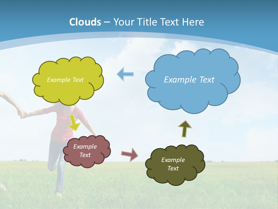 A Man And A Woman Holding Hands In A Field PowerPoint Template