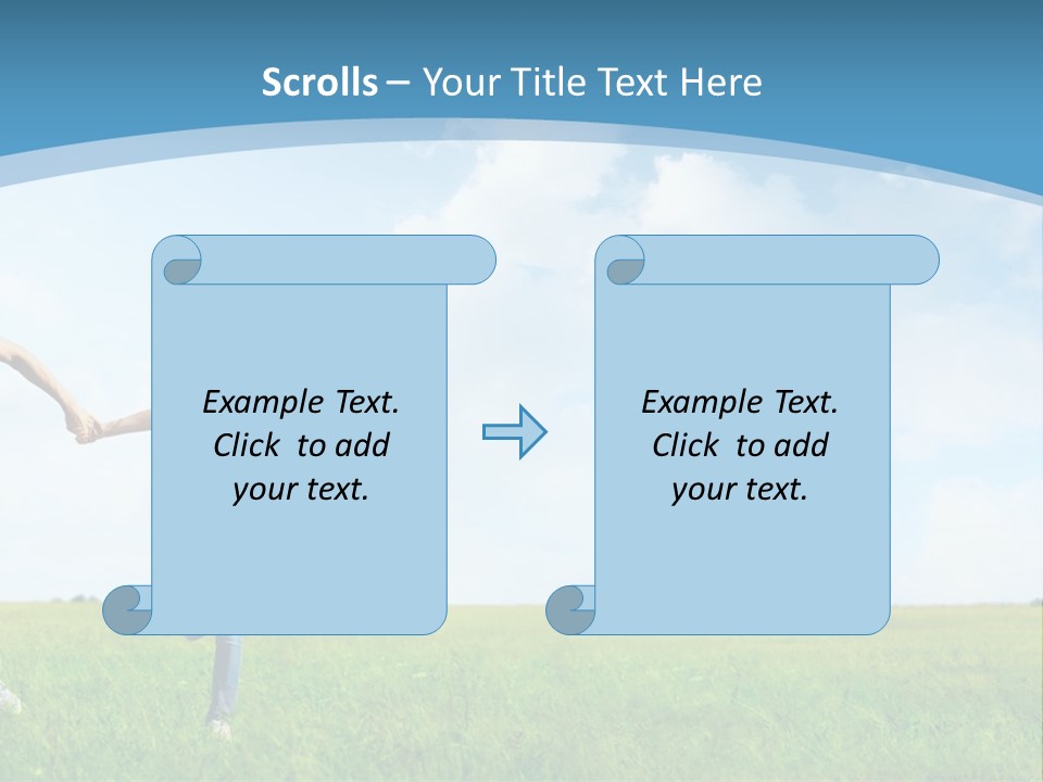 A Man And A Woman Holding Hands In A Field PowerPoint Template
