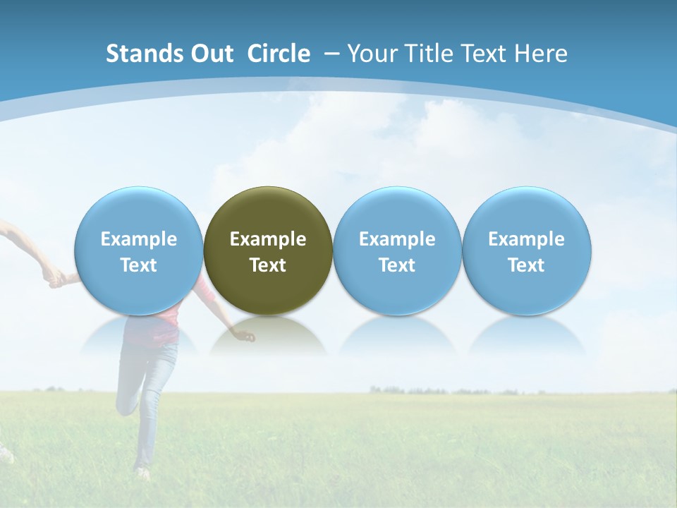 A Man And A Woman Holding Hands In A Field PowerPoint Template