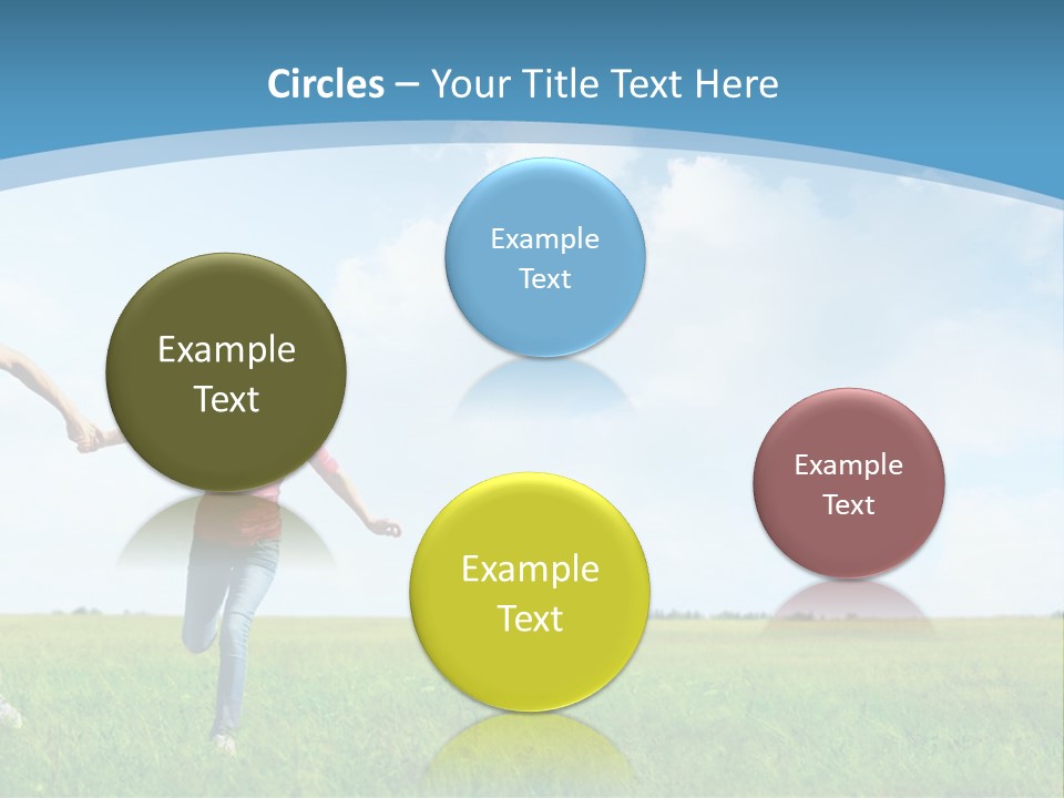 A Man And A Woman Holding Hands In A Field PowerPoint Template