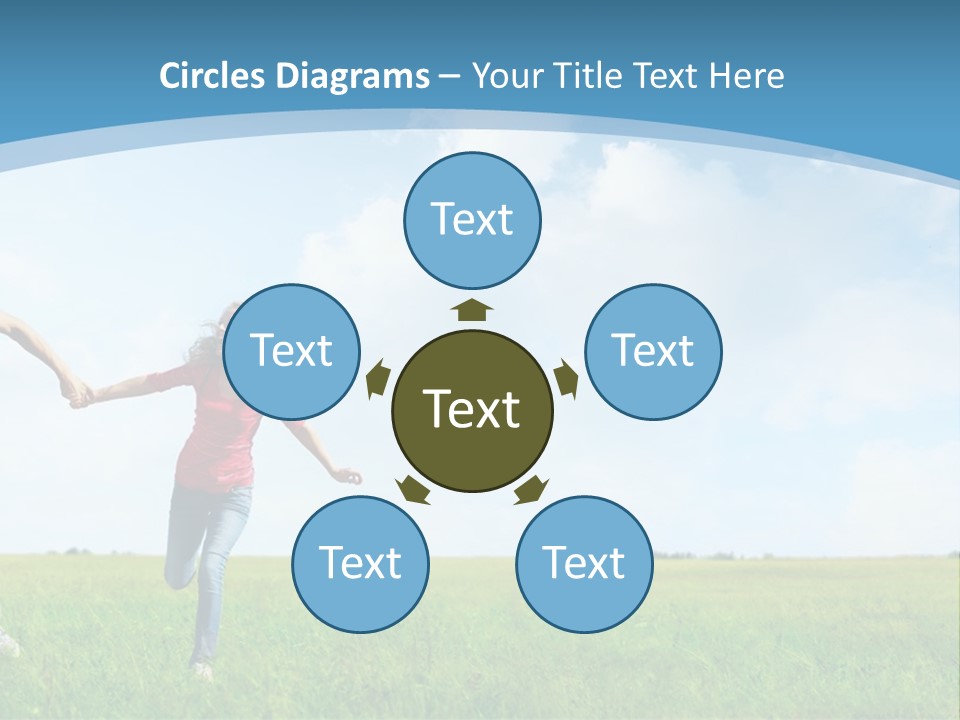 A Man And A Woman Holding Hands In A Field PowerPoint Template