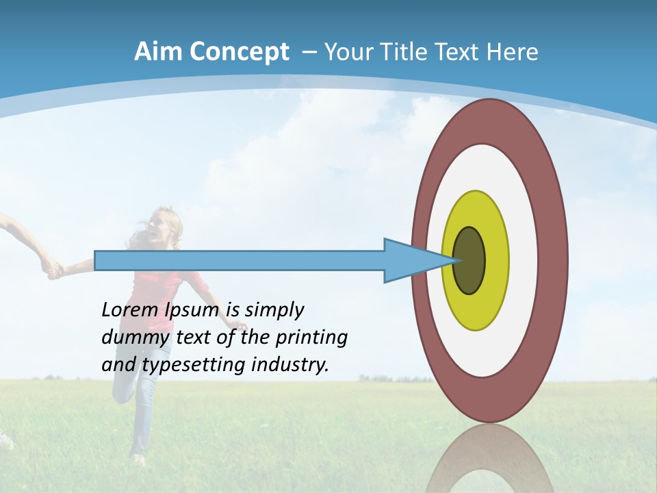 A Man And A Woman Holding Hands In A Field PowerPoint Template