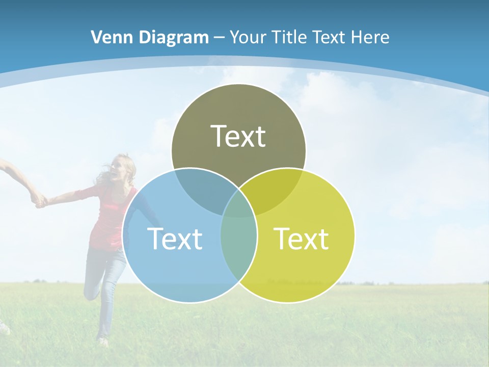 A Man And A Woman Holding Hands In A Field PowerPoint Template