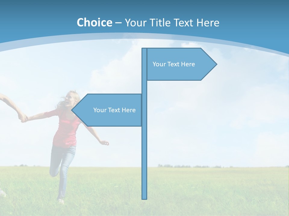 A Man And A Woman Holding Hands In A Field PowerPoint Template