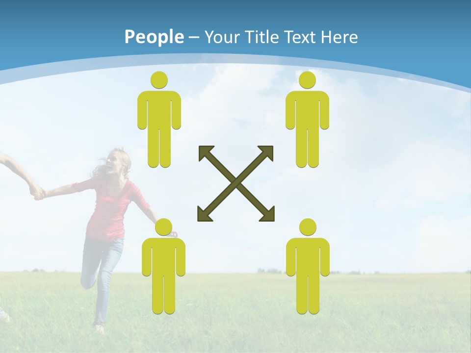 A Man And A Woman Holding Hands In A Field PowerPoint Template