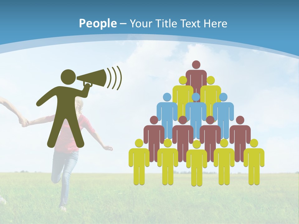 A Man And A Woman Holding Hands In A Field PowerPoint Template