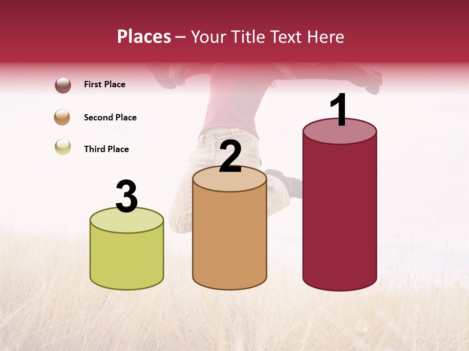 A Woman Jumping In The Air In A Field PowerPoint Template