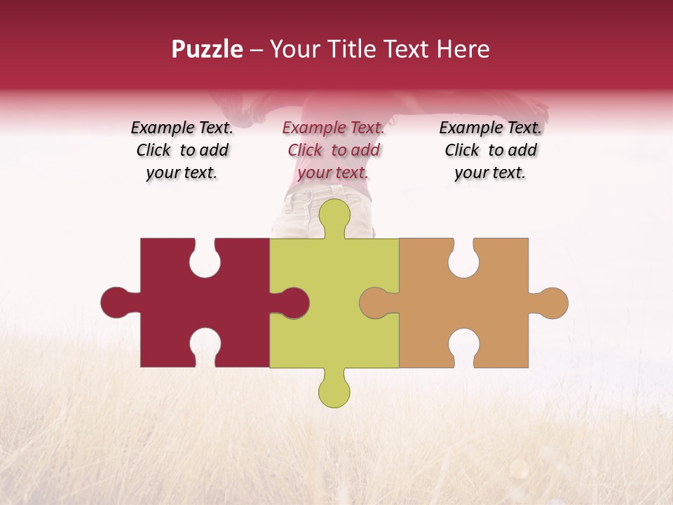 A Woman Jumping In The Air In A Field PowerPoint Template