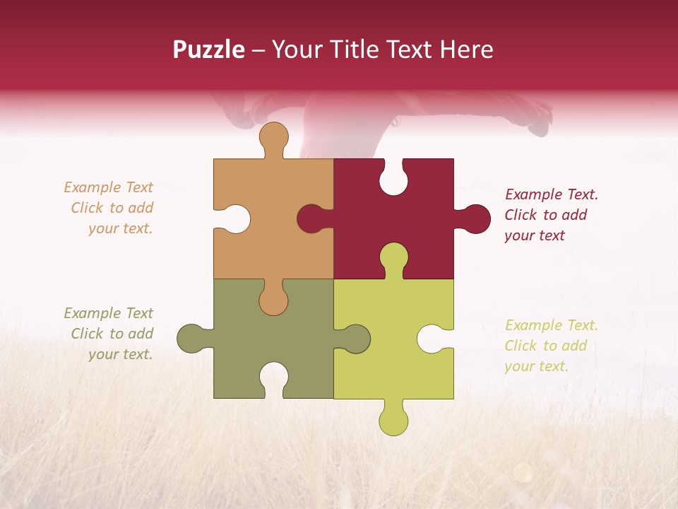 A Woman Jumping In The Air In A Field PowerPoint Template