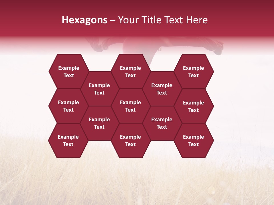 A Woman Jumping In The Air In A Field PowerPoint Template