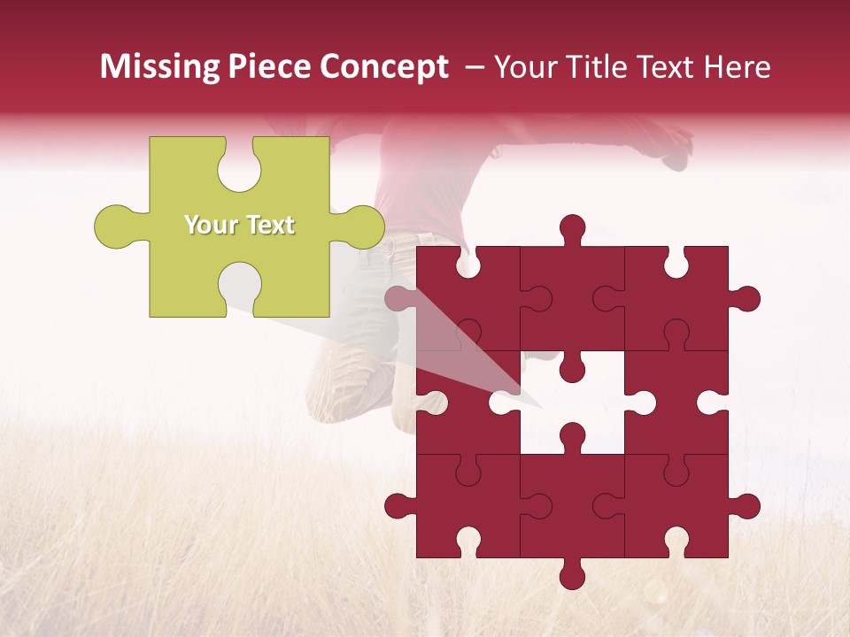 A Woman Jumping In The Air In A Field PowerPoint Template