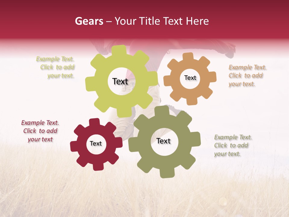 A Woman Jumping In The Air In A Field PowerPoint Template