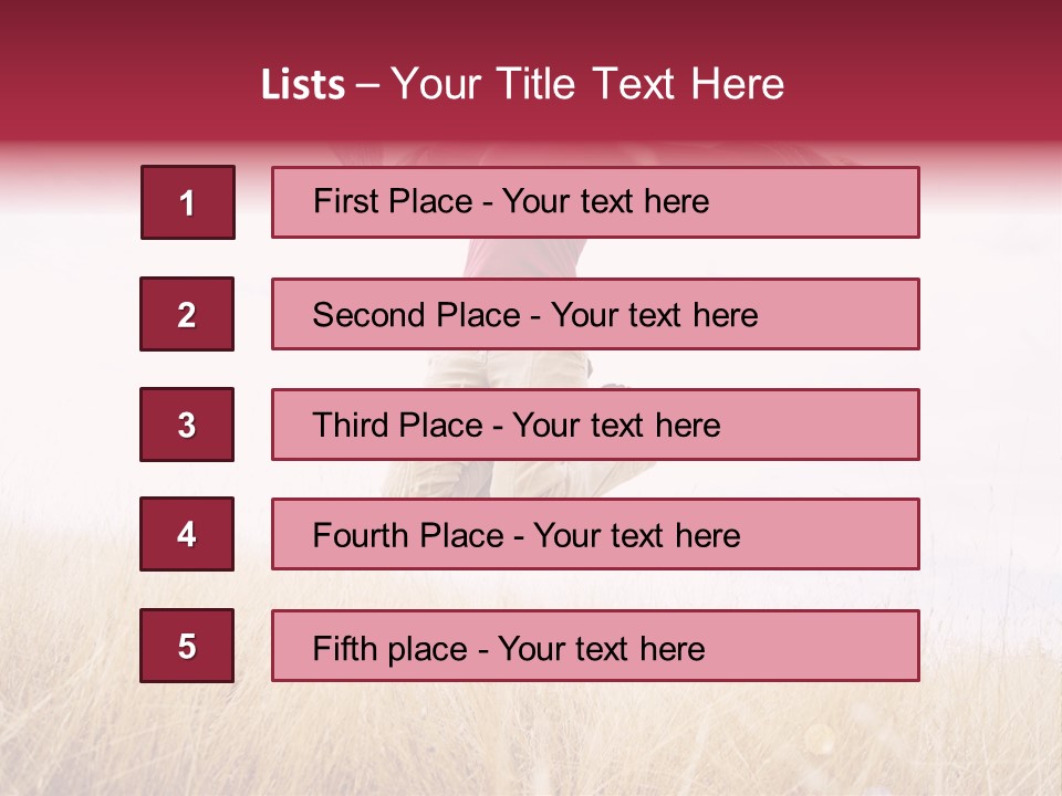 A Woman Jumping In The Air In A Field PowerPoint Template