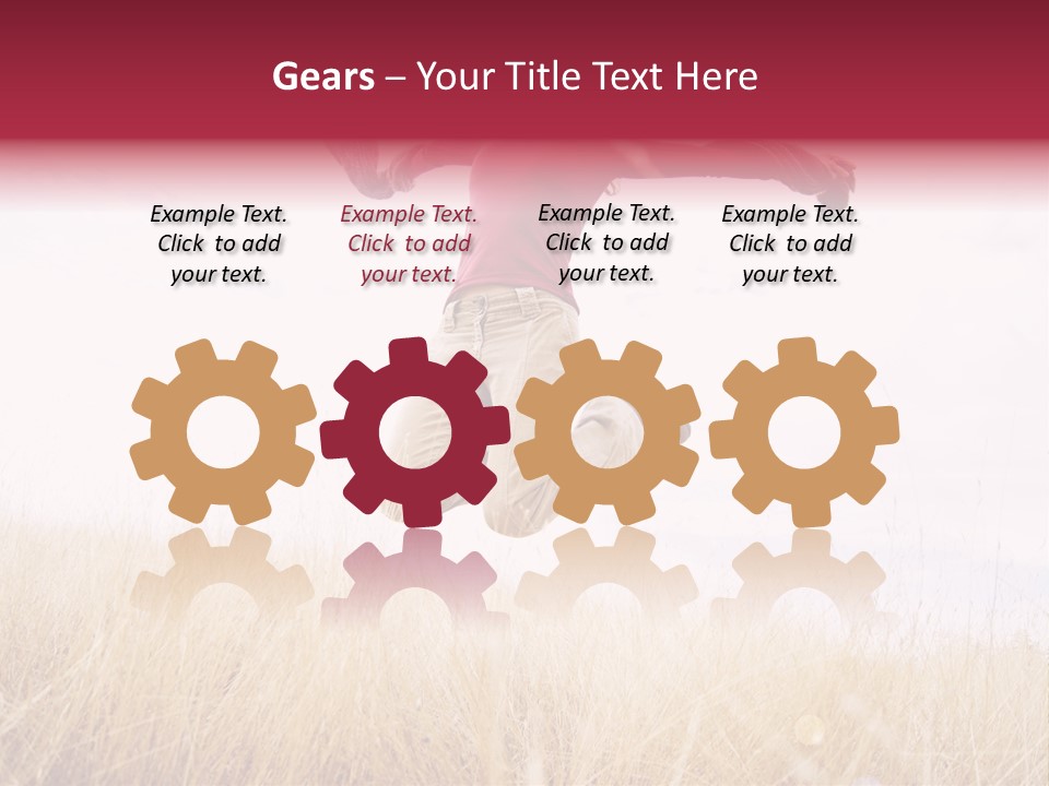 A Woman Jumping In The Air In A Field PowerPoint Template