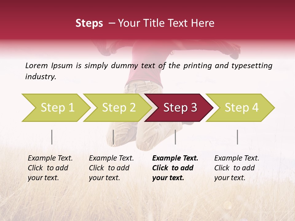 A Woman Jumping In The Air In A Field PowerPoint Template